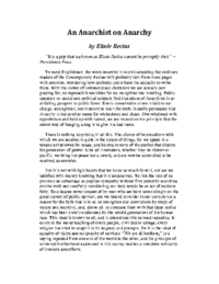 An Anarchist on Anarchy, by Elisée Reclus