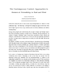 The Contemporary Context (Approaches to themes of Friendship in East and West) by Carla Risseeuw