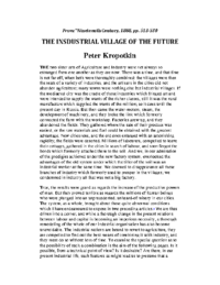 The Industrial Village of the Future, by Peter Kropotkin