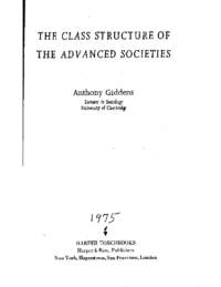 The class structure of advanced societies, by Anthony Giddens.