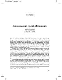 Emotions and Social movements, by Jeff Goodwin and James M. Jasper