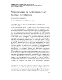 Notes towards an Anthropology of Political Revolutions, by Bjorn Thomassen
