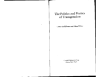 Politics and poetics of transgression, by Peter Stallybrass, Allon White