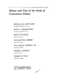 Silence and Voice in the Study of Contentious Politics, edited by  Charles Tilly and others