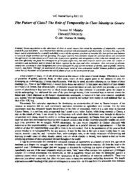 The Future of Class The Role of Temporality in Class Identity in Greece, by Thomas M. Malaby