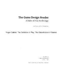 The Game Design Reader, by Roger Caillois
