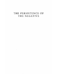 The Persistence of the Negative- A Critique of Contemporary Continental Theory, by Benjamin Noys