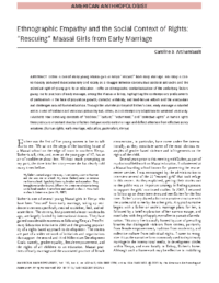 Ethnographic Empathy and the Social Context of Rights-Rescuing Maasai-girls from early marriage-by C.S. Archambault