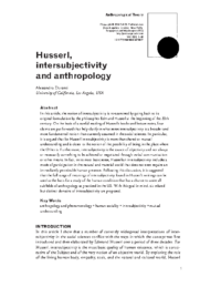 Husserl-Intersubjectivity and Anthropology-by Alessandro Duranti