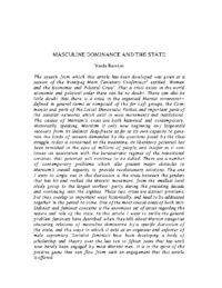 Masculine Dominance and the State-by Varda Burstyn