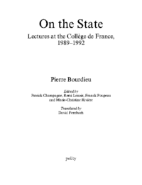 On the State -Lectures at the College-de-France-1989-1992, by-Pierre Bourdieu