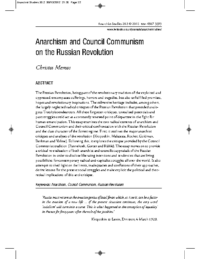 Anarchism and Council-Communism on the Russian Revolution-Christos Memos