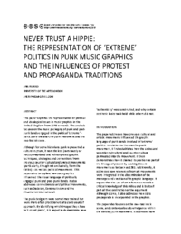 NEVER TRUST A HIPPIE-The Representation of Extreme Politics in Punk Music-Graphics and-the Influences of Protest and Propaganda Traditions-by Ana Raposo