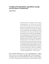 The Belly of the Revolution- Agriculture, Energy and the Future of Communism- Jasper Bernes