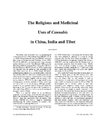 The Religious and Medicinal uses of Cannabis in Chian, India & Tibet- Mia Touw